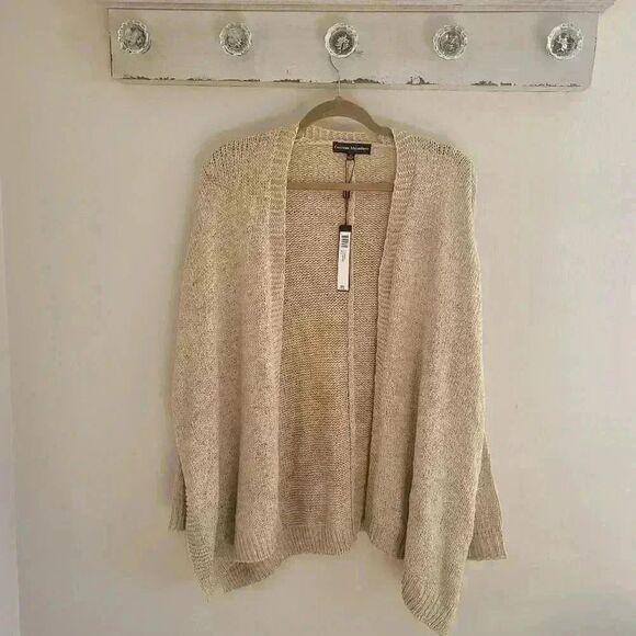 Catherine Malandrino Tan Cardigan Sweater Size Medium - Picture 2 of 6